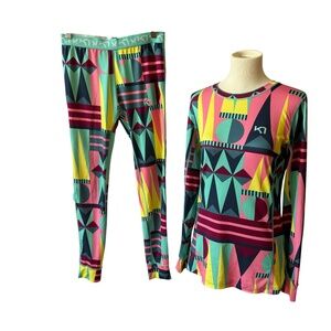 KARI TRAA TOP TIGHTS SET SCANDI BASE LAYER SKI WINTER ATHLETIC HIKE OUTDOOR M